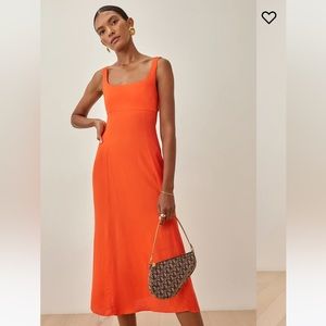 Reformation Juno Dress Flame Orange NWT size 8